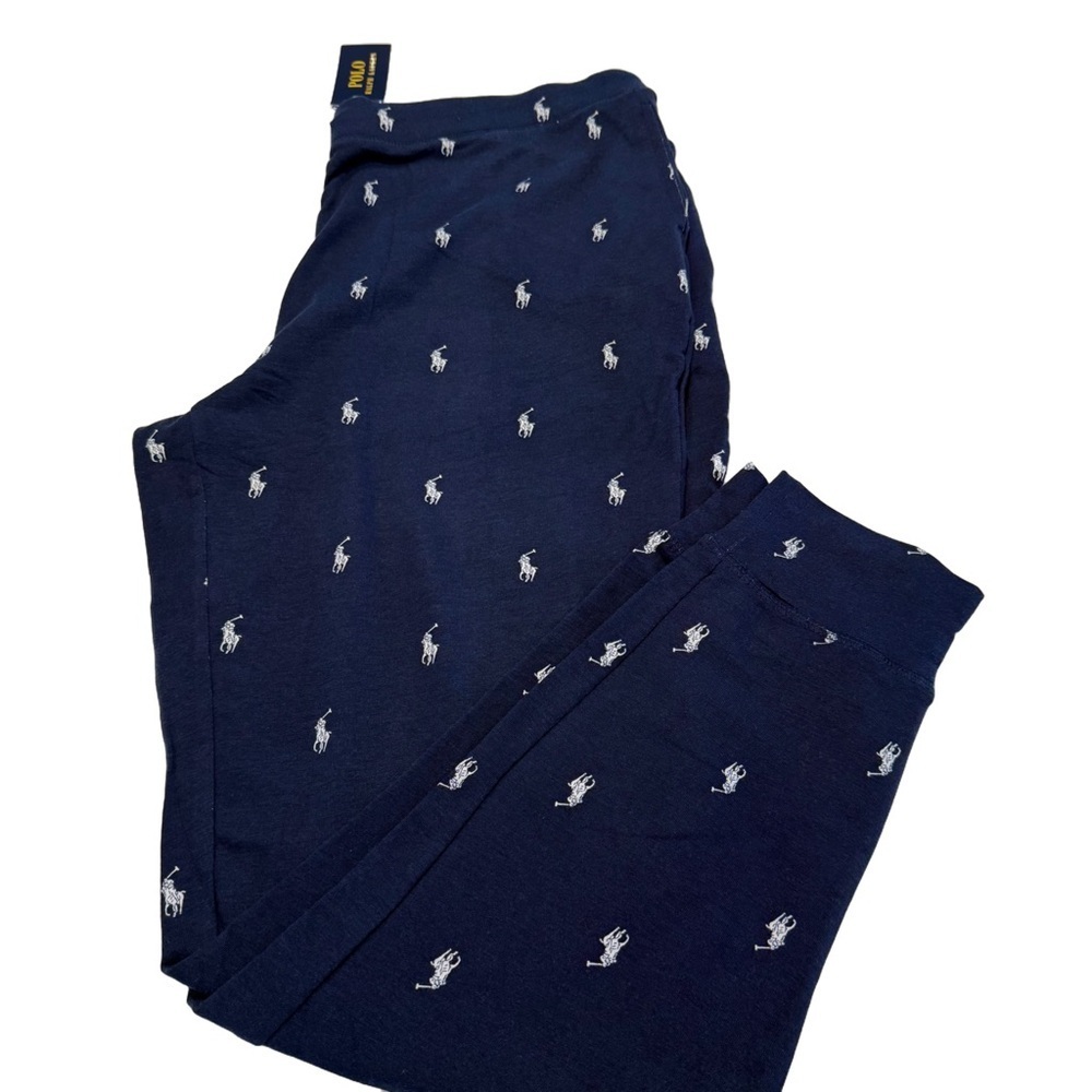 Polo Ralph Lauren Men's Navy Blue All Over Pony Sleep Jogger Pants Size XL NWT
